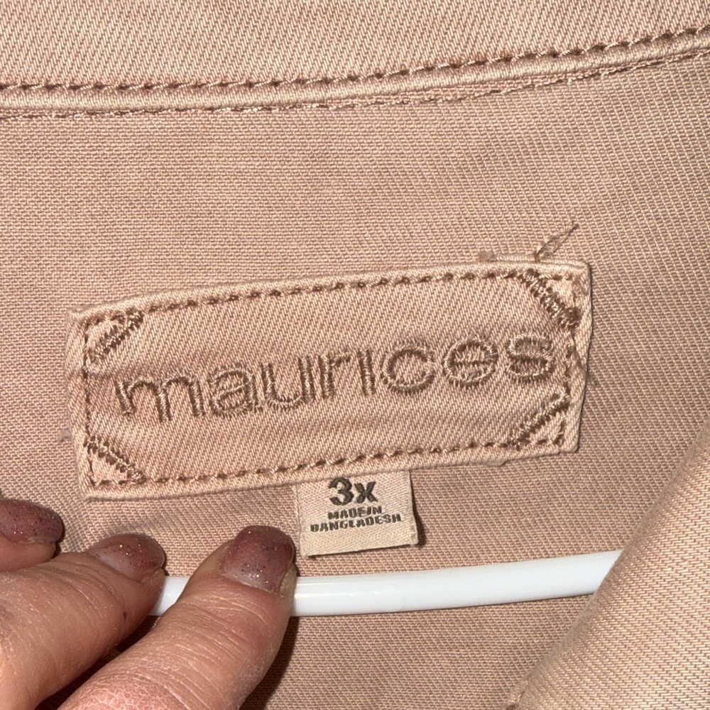 Maurices Beige Jean Jacket with Faith Graphic - Picture 4 of 5